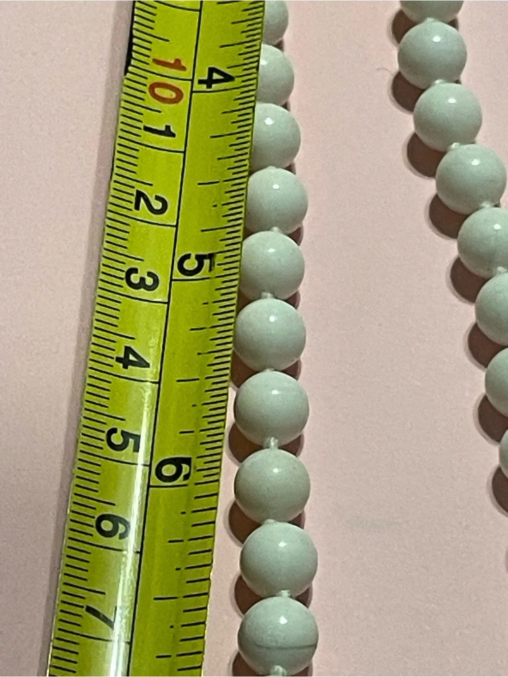 14K GF Knotted Milk Glass Bead Necklace #9181